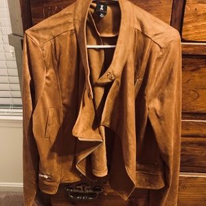 Plus Size Libian Faux Suede Moto Jacket